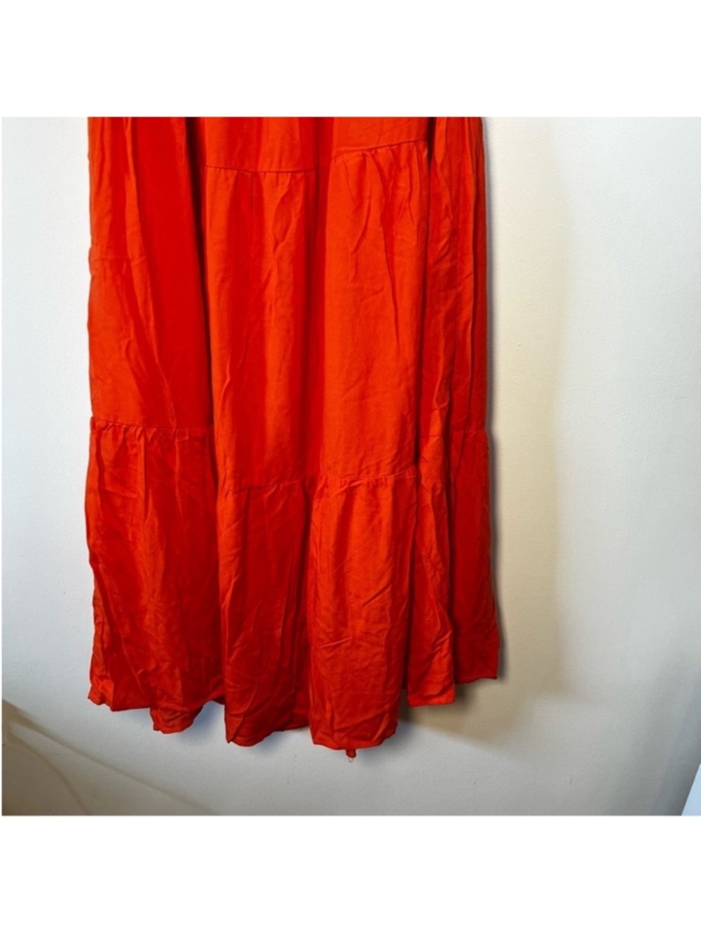 C+D+M Orange Halter Tie Tiered Maxi Dress XL - Picture 9 of 16